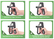 Cargar imagen en el visor de la galería, Tensor Hand Grip 10/120 Kg Contador Ejercitador Mano Terapia