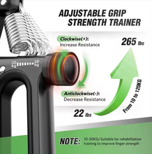 Cargar imagen en el visor de la galería, Tensor Hand Grip 10/120 Kg Contador Ejercitador Mano Terapia