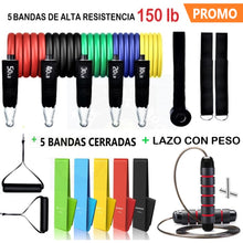 Cargar imagen en el visor de la galería, KIT BANDAS TUBULARES 150 LB X 2 + LAZO PROFESIONAL