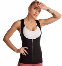 Cargar imagen en el visor de la galería, Faja Reductora Termica Camiseta Sauna Mujer Con Cremallera