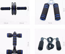 Cargar imagen en el visor de la galería, KIT PUSH UP, RUEDA ABDOMINAL, LAZO PARA SALTAR, SET DE EJERCICIO