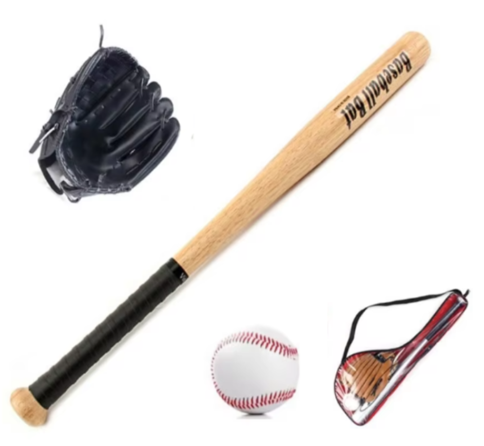 Set De Baseball Kit Béisbol Bate De Madera Guante Y Pelota